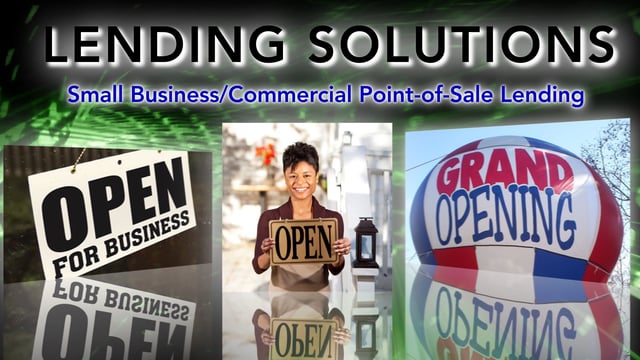 Lending Solutions Open Poster With Three Pictures of Open Symbol