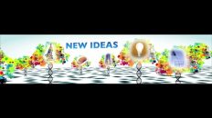 New Ideas Artwork with Idea Icons on Background